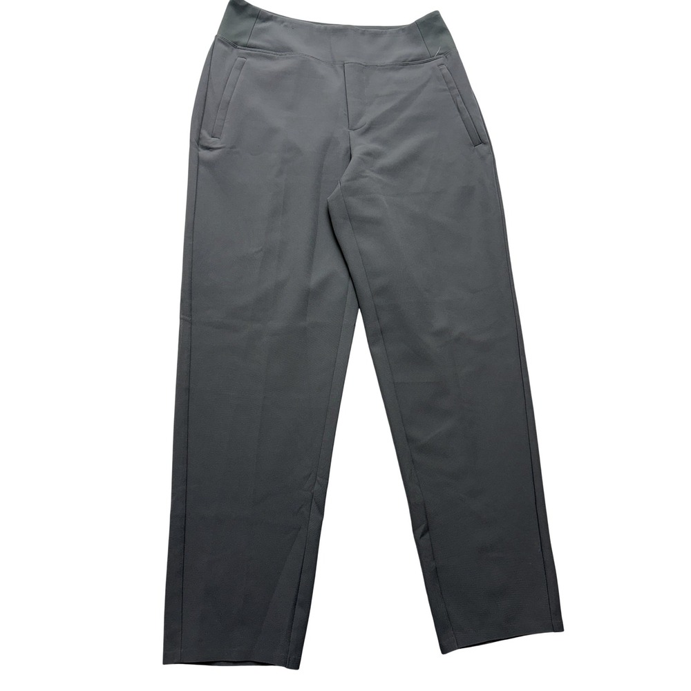 Athleta Ankle Pants Womens 6 Gray Elastic Waist Zip Pockets Stretch 533636